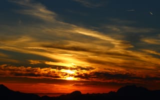 Картинка красые, прекрасные, закат, облака, солнце, вечер