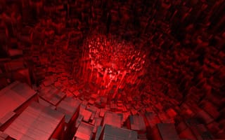 Картинка 3d, core, абстрактные, черные, красые, 3д, круглые