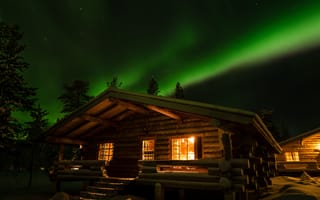 Картинка ночь, огни, северный