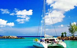 Картинка sailboat, sail boat, океан, лодки