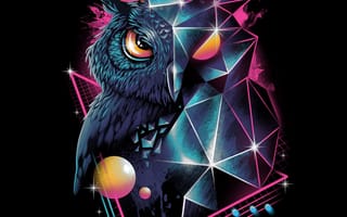 Картинка сова, ретро