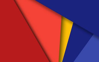 Картинка material angles, абстрактные, синие, красые, желтые, материал, формы, треугольники