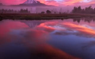 Картинка природа, крутые, розовые, пейзаж, красота, взгляд, озеро, симпатичные, прекрасные