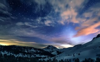 Картинка snow mountain, природа, небо, закат, классные, снег, горы, красота, вид