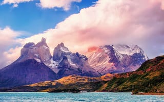 Картинка облака, озеро, горы