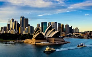 Картинка sydney, theatre, город, австралия
