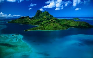 Картинка bora bora, вода, море, океан, тропические, остров