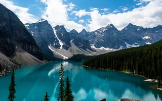 Картинка wallpape, the lake, природа, прекрасные, пейзаж, море, озеро, горы