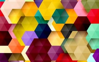 Картинка colored hexagons, абстрактные, цветные, геометрия, шестиугольники