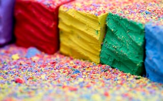 Картинка chalk, синие, красые, зеленые, красочные, фиолетовые, цветные, желтые, фокус