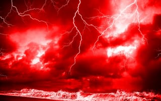 Картинка море, пляж, океан, песок, молния