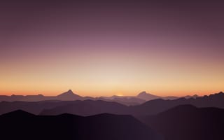 Картинка sunset mountains, природа, закат, горы