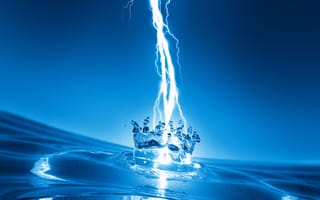 Картинка 2160x1920, water thunder, вода, гром