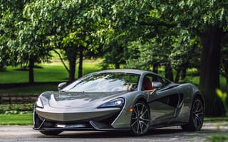Картинка mclaren, черные, деревья, серые, серебряные, суперкары, англия, макларен, британия