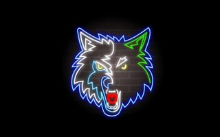 Картинка minnesota, nba, t-wolves, timberwolves, t-wolves neon, неоновые, нба, волк