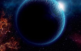 Картинка космос, луна, планета, внешний