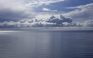 Картинка синие, небо, вода, море, облака