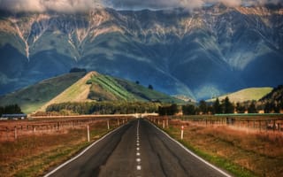 Картинка природа, дорога, горы, путь