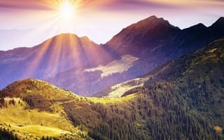 Картинка sunny mountains, природа, пейзаж, горы, солнечные