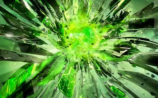 Картинка 3d, nvidia, абстрактные, 3д, стекло, светящиеся, взрыв