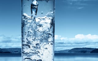Картинка water in glass, дизайн, небо, вода, стекло