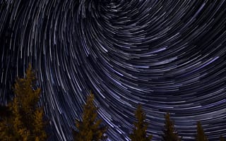 Картинка небо, ночь, звезды, звезда, спираль