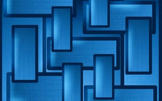 Картинка blue squares 2, абстрактные, синие, квадраты