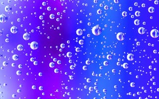 Картинка drops bubbles, blue bubbles, абстрактные, синие, капли, пузыри