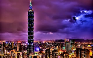 Картинка taipei, taiwan, taipei 101, город, башня, здания, азиатские