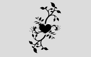 Картинка heart leaf 3, дизайн, сердце, листья