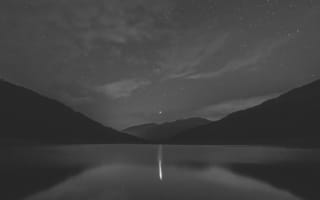 Картинка абстрактные, природа, звезда, горы