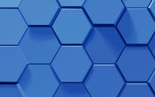 Картинка honeycombs, абстрактные, синие, геометрия, шестиугольники