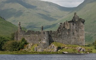 Картинка ruin, scottish castle, озеро, замок, шотландия