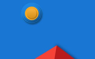Картинка red pyramid, абстрактные, синие, красые, цветные, желтые, материал, пирамида
