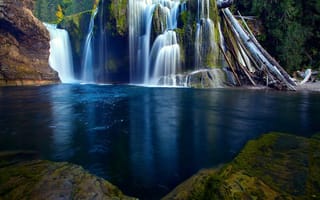 Картинка forest falls, природа, пейзаж, лес, падает