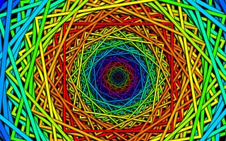 Картинка rainbow squares tunnel, rainbow squares, абстрактные, радуга, квадраты, туннель