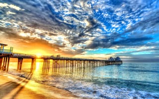 Картинка seascape, море, закат, пляж, океан, берег
