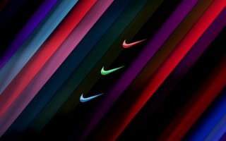Картинка nike, синие, красые, логотипы, зеленые, найк, цвета