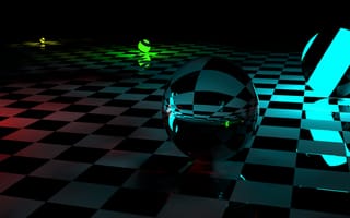 Картинка 3d, spherical, абстрактные, 3д, свет, неоновые, мяч, сфера