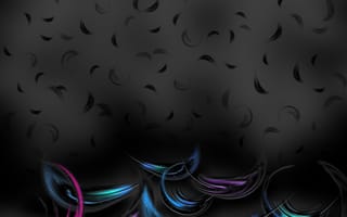 Картинка falling feathers, черные, синие, розовые, серые, осень, перо, фиолетовые, перья, падение