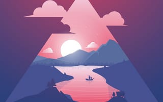 Картинка закат, пейзаж