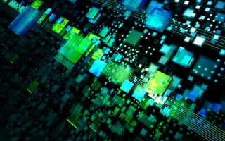 Картинка 3d, rendered 3d, абстрактные, 3д, квадратные, формы, провод