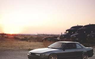 Картинка jdm, nissan, s13, silvia, закат, ниссан
