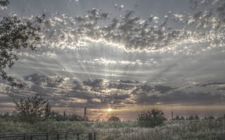 Картинка stunning sunrise, природа, пейзаж, облака, вид, утро, восход, холод