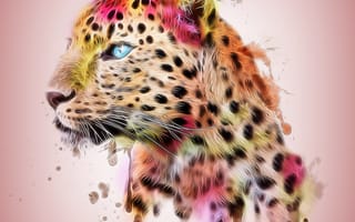 Картинка art, абстрактные, арт, тигр, рисунки, фрактал