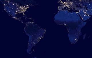 Картинка night on earth, ночь, космос, огни, земля