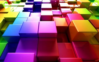 Картинка 3d, colorful 3d cubes, красочные, цветные, 3д, радуга, кубы, блоки