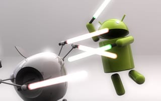 Картинка 3d, android, apple, google, ios, android vs apple, логотипы, андроид, эпл, 3д, гугл, дроид, против