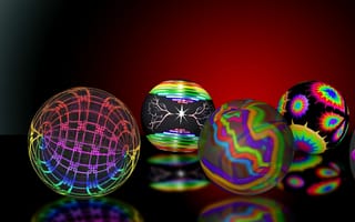 Картинка 3d balls, красочные, 3д, радуга, шары, круги, цветные