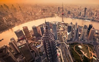 Картинка shanghai, город, современные, здания